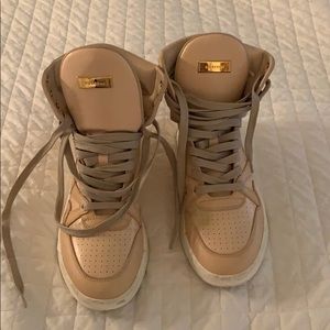 Baby pink/ nude high top Bucsemi casual lace ups